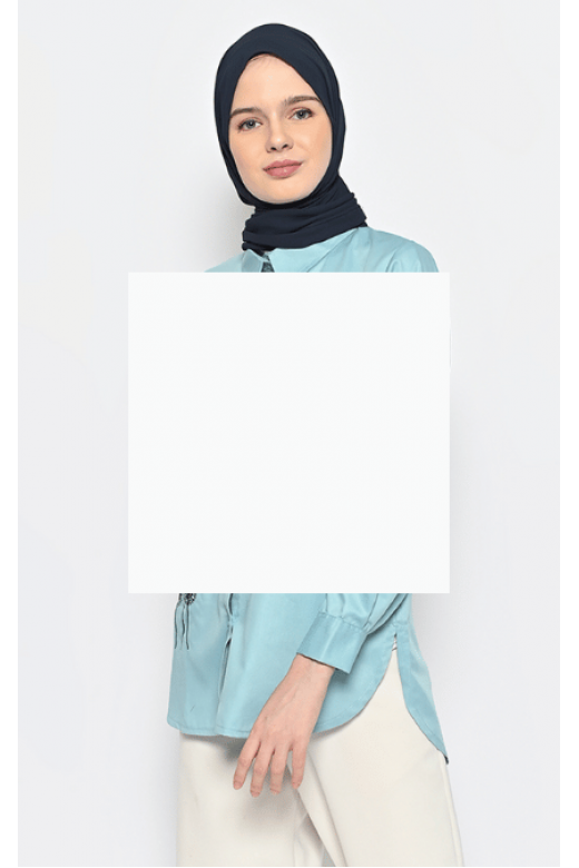 Azzura Embroidery Blouse Dusty Blue